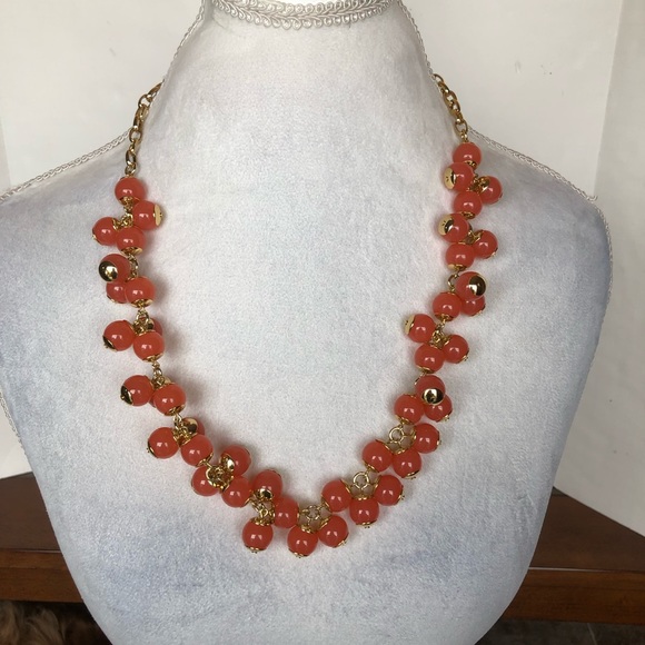 J. Crew Jewelry - J. Crew orange ball statement necklace